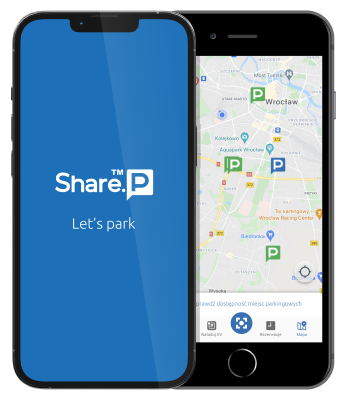Mockup del telefono con l'app Sharep