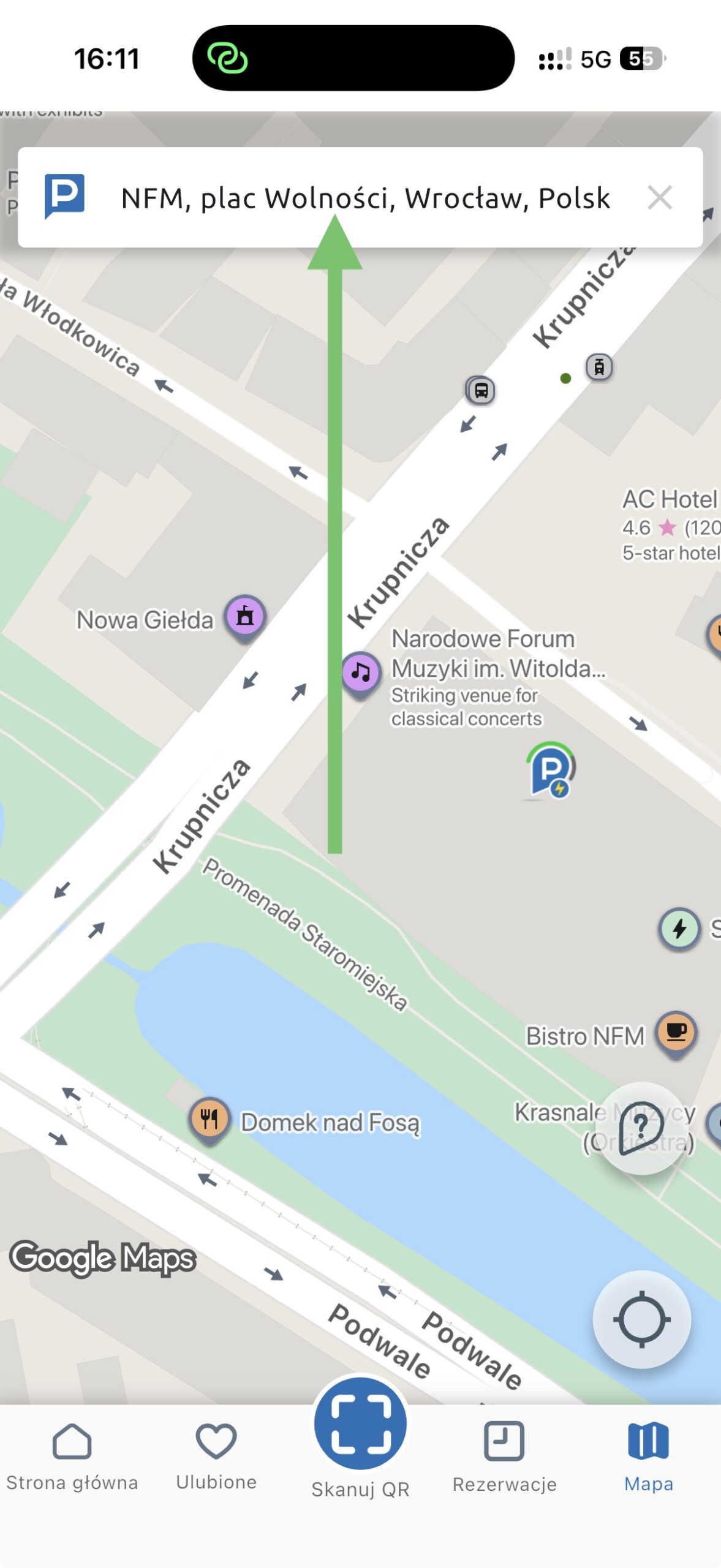 Mapa Share.P z wyszukiwaniem NFM plac Wolności Wrocław
