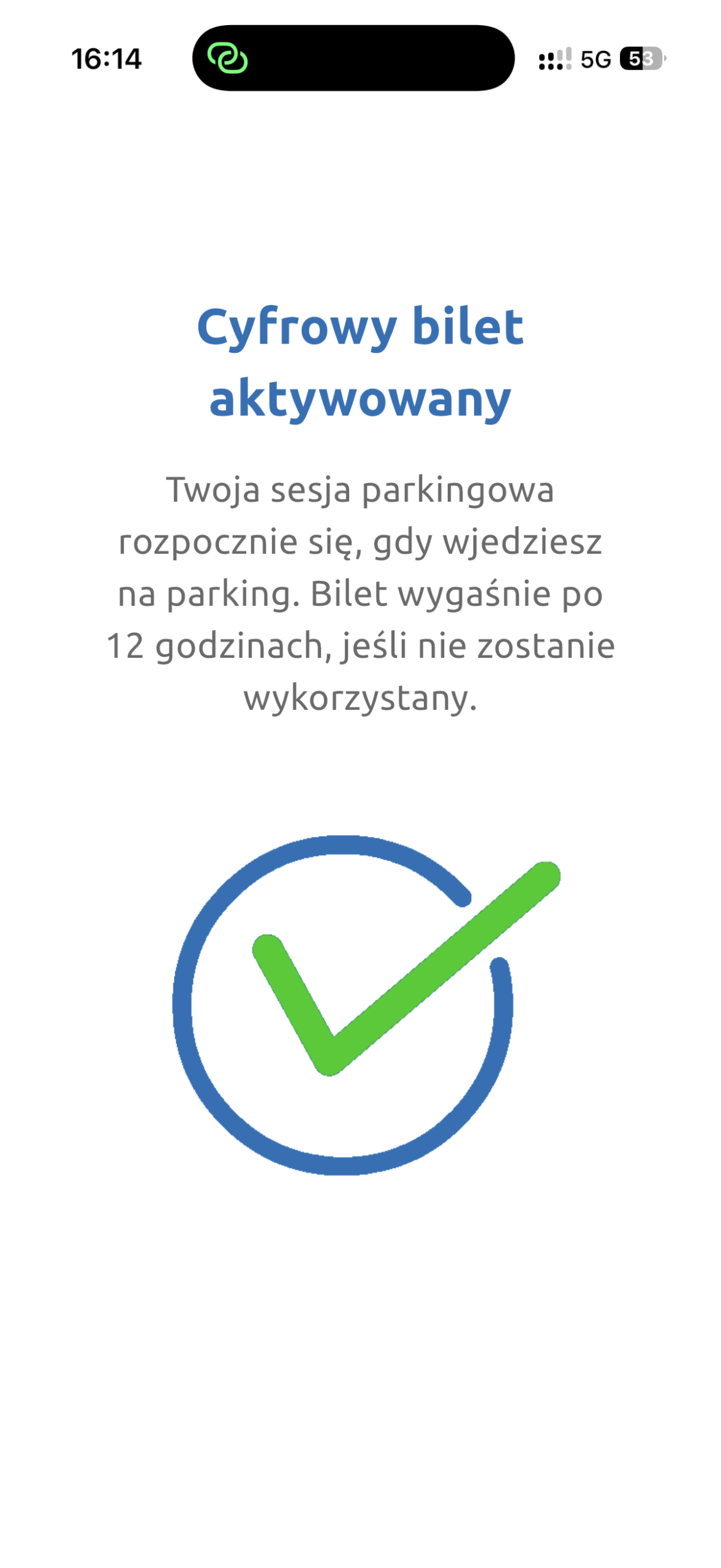 Potwierdzenie: Cyfrowy bilet aktywowany