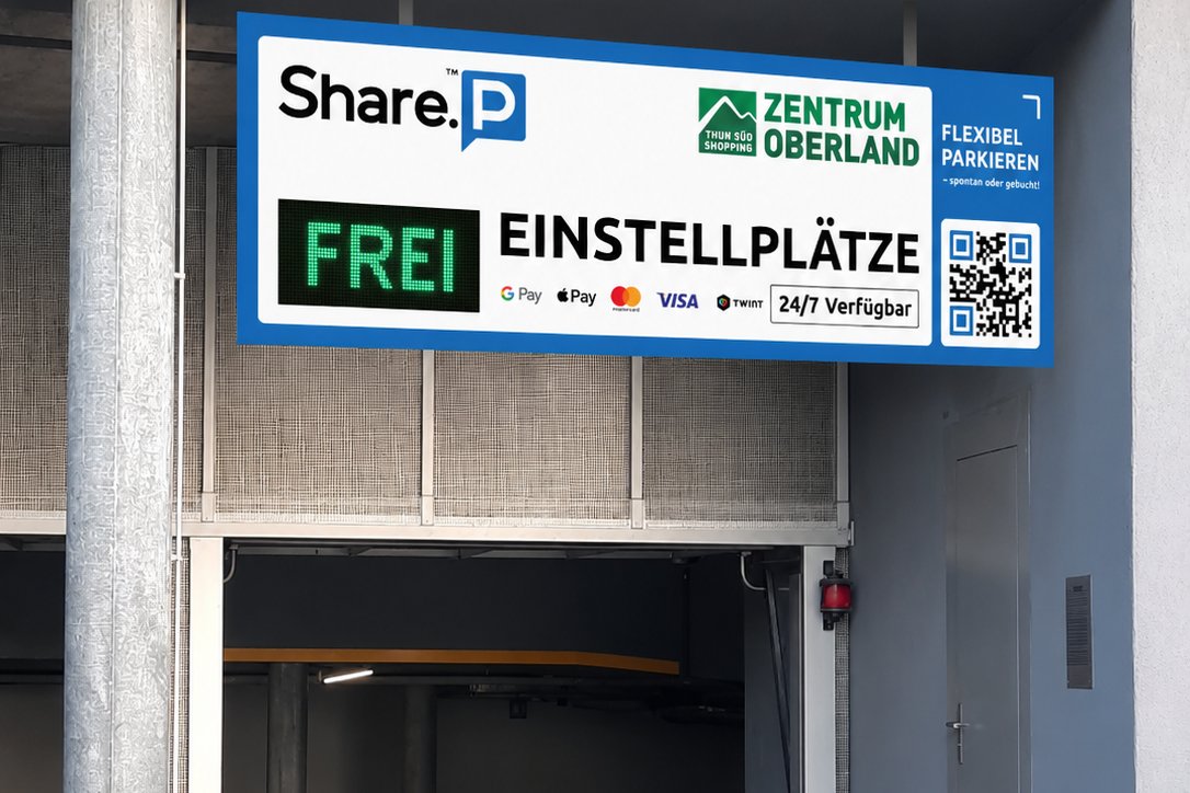 Entrance to the Zentrum Oberland car park in Thun