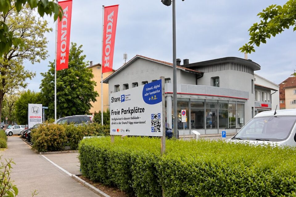 ShareP sign at the Letzigraben 89 car park, Zürich