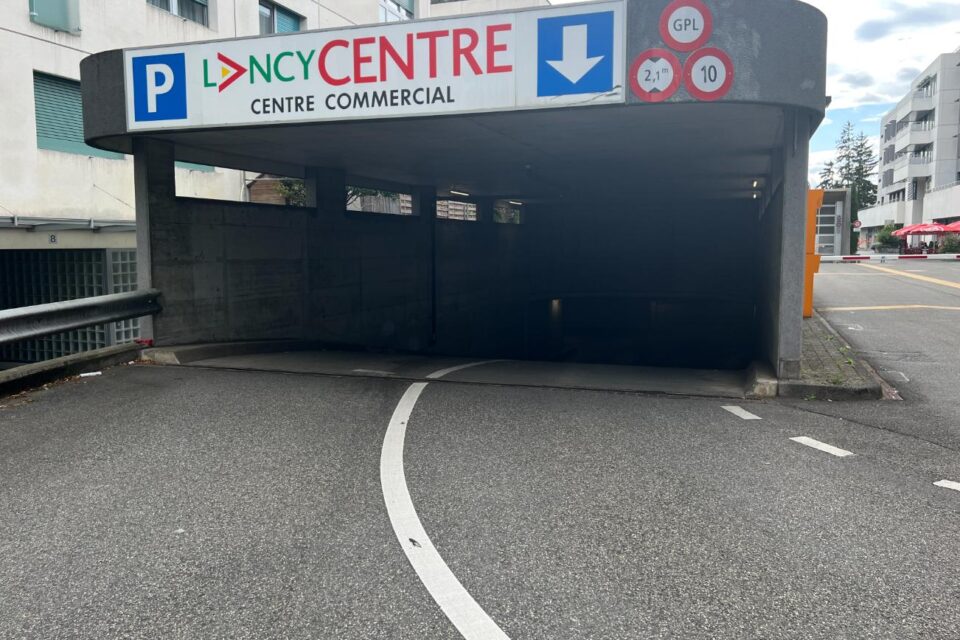 Entrance to the Lancy Centre car park in Petit-Lancy, Geneva