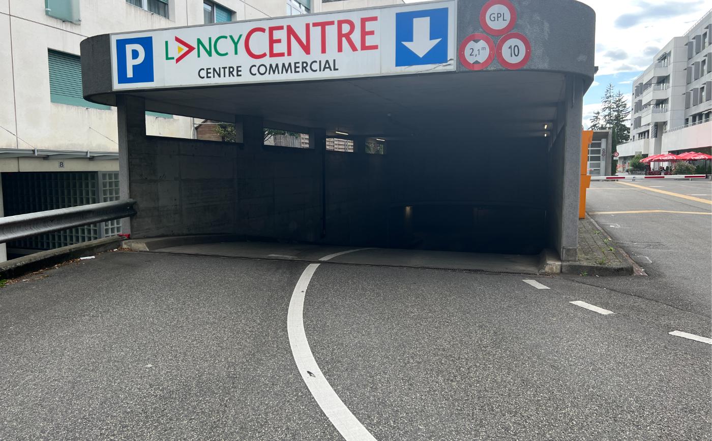 Entrance to the Lancy Centre car park in Petit-Lancy, Geneva